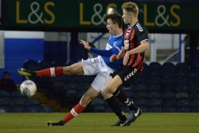 Pompey's Dan Smith in action against Lewes. Picture: Colin Farmery