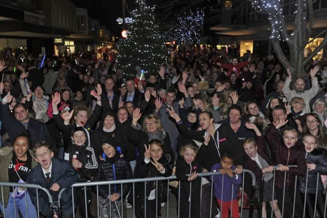 Crowds at the switch-on