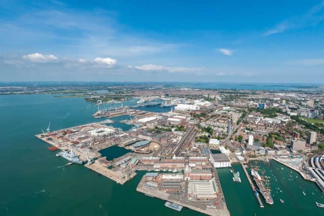 An aerial view of Portsmouth Harbour.   Picture: Shaun Roster PPP-170908-102625001
