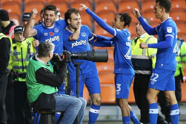 Brett Pitman opened the scoring for Pompey on 52 minutes Picture: Joe Pepler