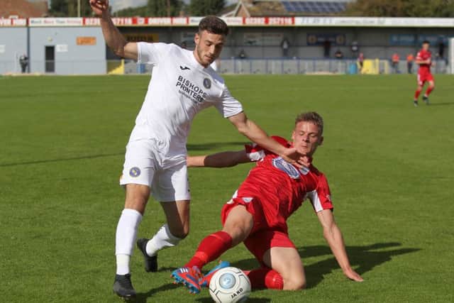 The Hawks Bradley Tarbuck missed a chance to put them ahead in the first half. Picture: Habibur Rahman
