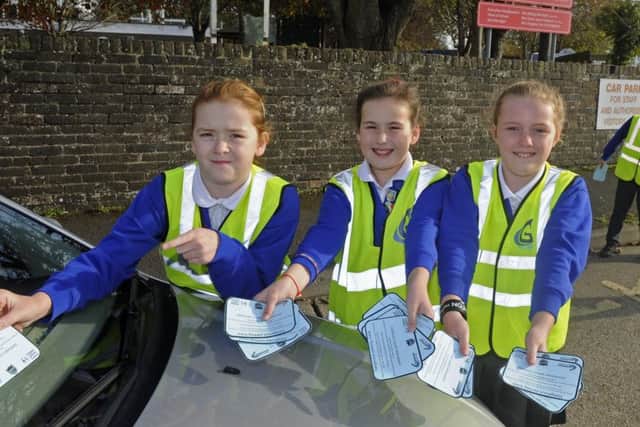 Gomer Junior School pupils issuing tickets