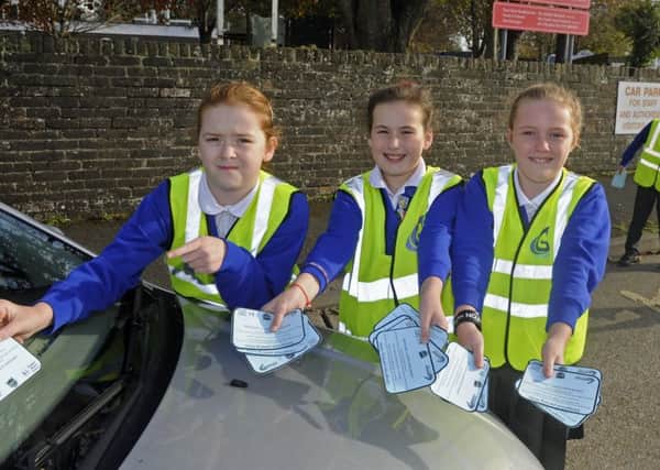 Gomer Junior School pupils issuing tickets