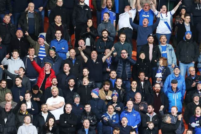 Pompey took 1,711 fans to Blackpools Bloomfield Road on Saturday Picture: Joe Pepler
