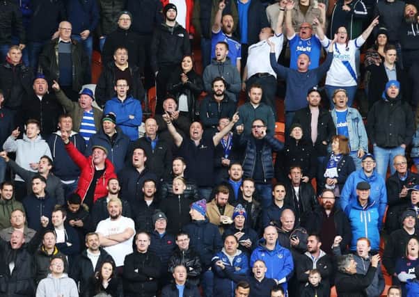 Pompey took 1,711 fans to Blackpools Bloomfield Road on Saturday Picture: Joe Pepler