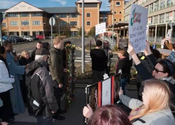 Pro-life and pro-choice protesters clashed outside St Mary's Hospital earlier this month
