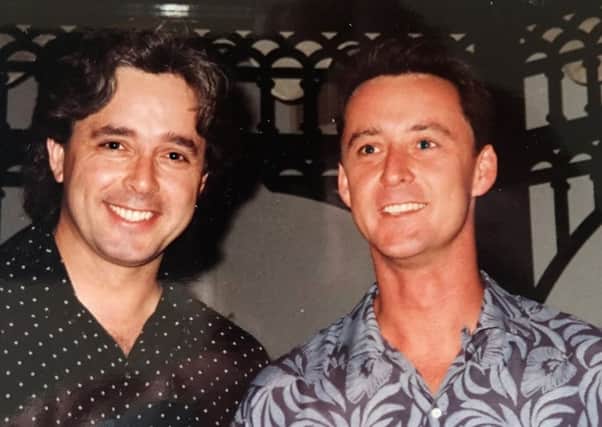 Gordon Powell with his brother Jeff Powell at The Paradise Club in the 1990s.