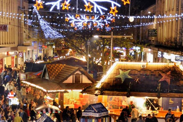 The German Christmas market in Commercial Road
puts Cheryl Gibbs in a festive mood