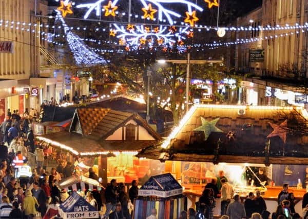 The German Christmas market in Commercial Road
puts Cheryl Gibbs in a festive mood