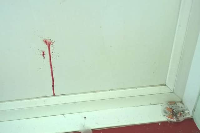 The conditions in the communal area in the flats at Niton Close, Gosport. Picture: Hampshire police