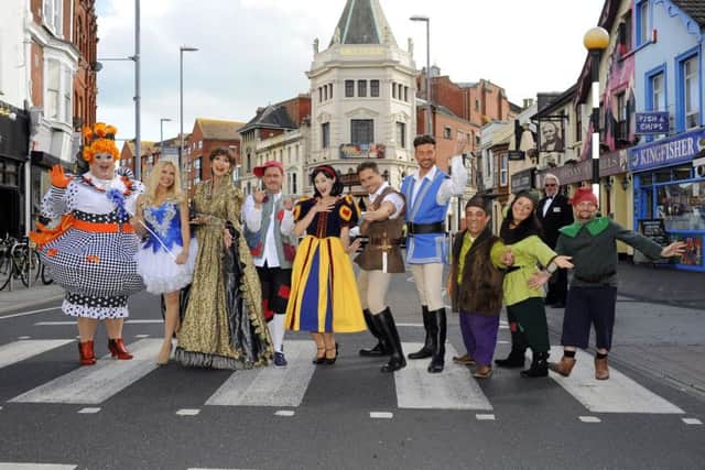 The cast of The Kings Theatre's pantomime, Snow White, on press launch day. Picture: Malcolm Wells.