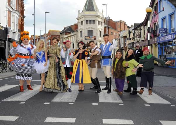 The cast of The Kings Theatre's pantomime, Snow White, on press launch day. Picture: Malcolm Wells.