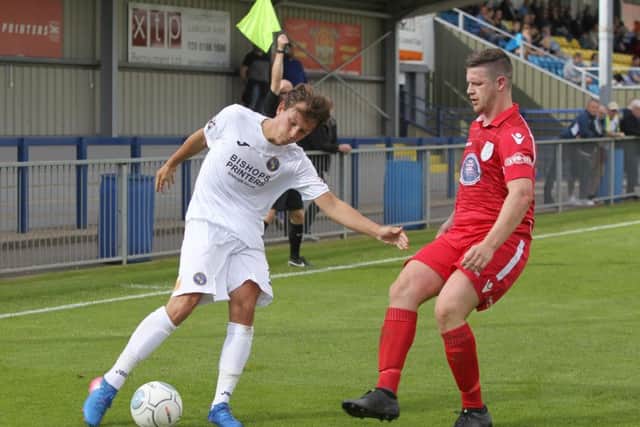 Alfie Rutherford scored the only goal in the Hawks' win against East Thurrock United.