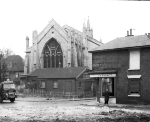 Looking west towards the chancel of All Saints Church, Landport. The crossroads is of Church Street and Staunton Street. Picture: Eddie Wallace