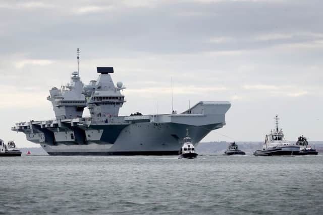 HMS Queen Elizabeth returns back to her home base in Portsmouth last year