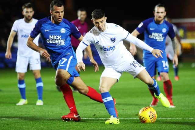 Conor Chaplin in action against Peterborough. Picture: Joe Pepler