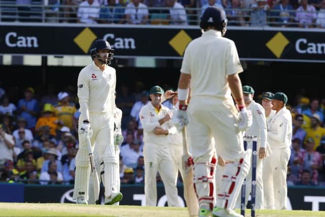 James Vince walks off dejected after being run out by Nathan Lyon