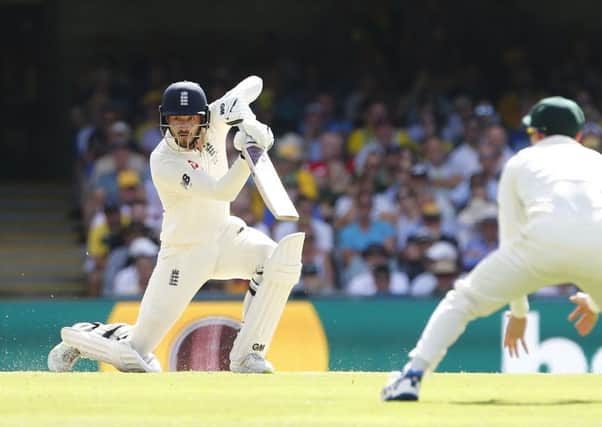 James Vince in action on day one of the Ashes at the Gabba in Brisbane